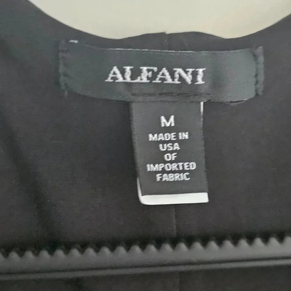 Alfani Women's‎ Deep Black Petite Belted Wrap Surplice Neck Dress Med NWT - Picture 5 of 7